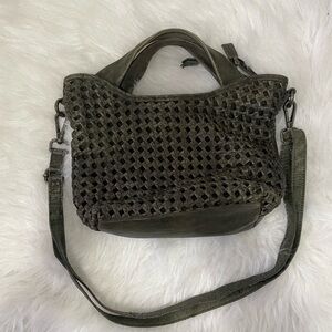 Latico knotted green leather purse